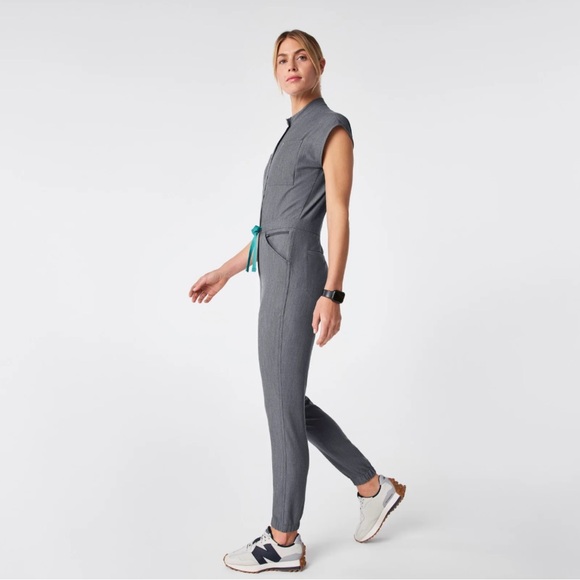 Figs Gray  Scrub Jumpsuit - Picture 2 of 4